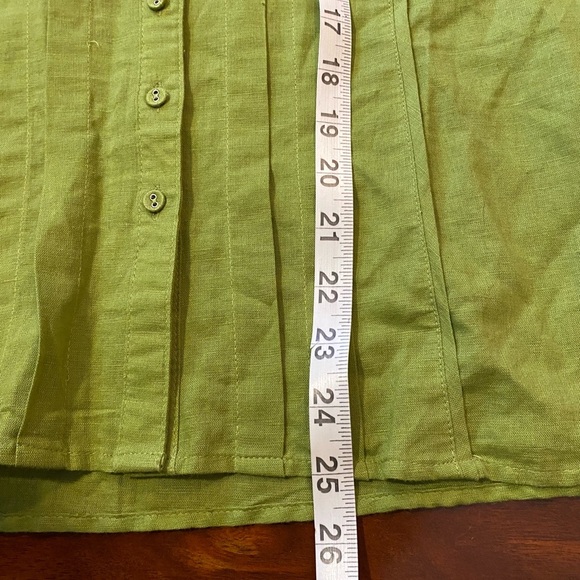 Tweeds Women’s Linen Blend Lime Green Women's Top size medium - Picture 7 of 8
